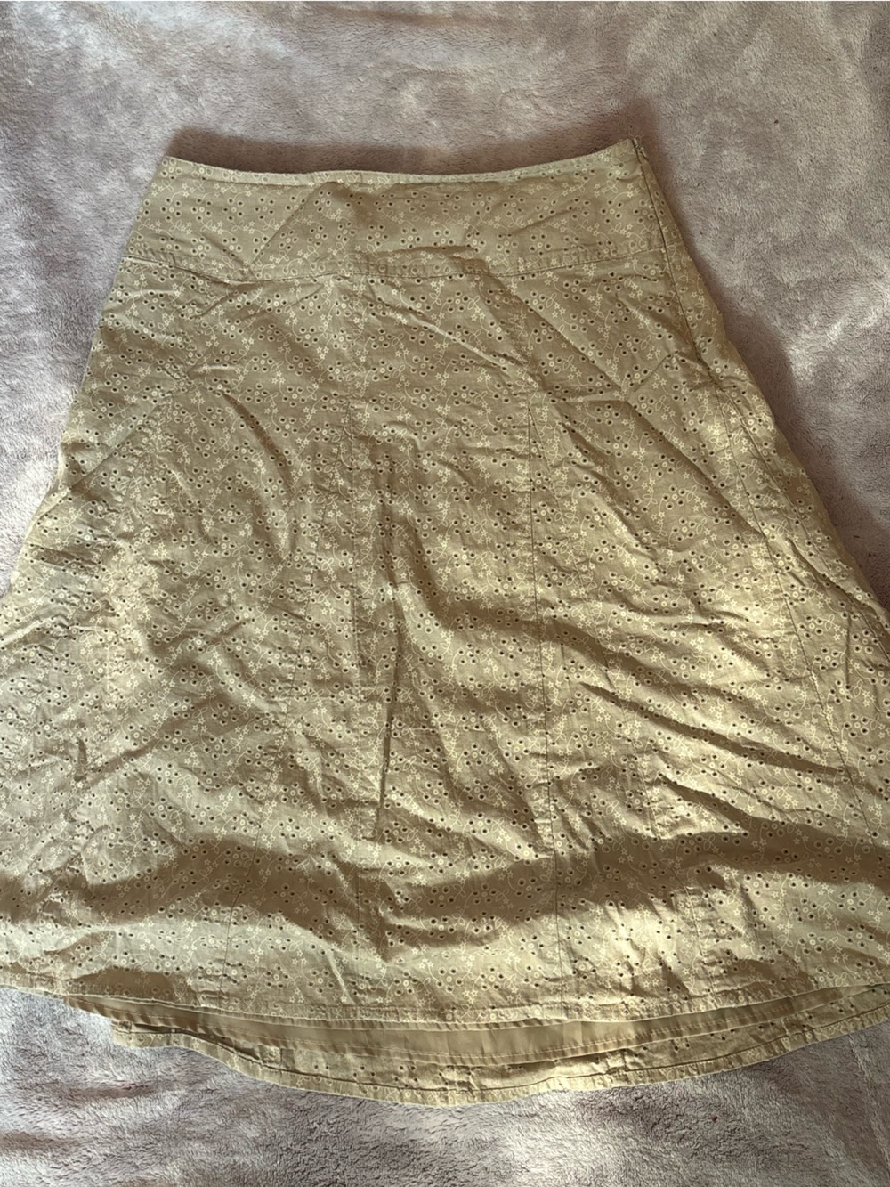 vintage beige floral skirt